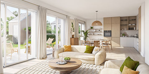 Programme immobilier neuf Les Voiles Blanches à Quiberon - Lancement commercial - Aménagement intérieur d'une maison - Lamotte