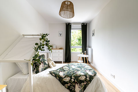 Journées portes ouvertes et appartement témoin - Programme immobilier neuf Les Clairières Boisées à Chantepie (35) - Chambre enfant - Lamotte
