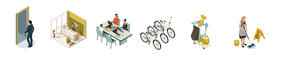Services disponibles et à la carte - Pictos Fo'lo en blanc - Lamotte