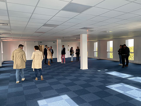 Programme immobilier tertiaire - Visite du Palafito 2 à Pornic (44) - Vue des bureaux - Lamotte