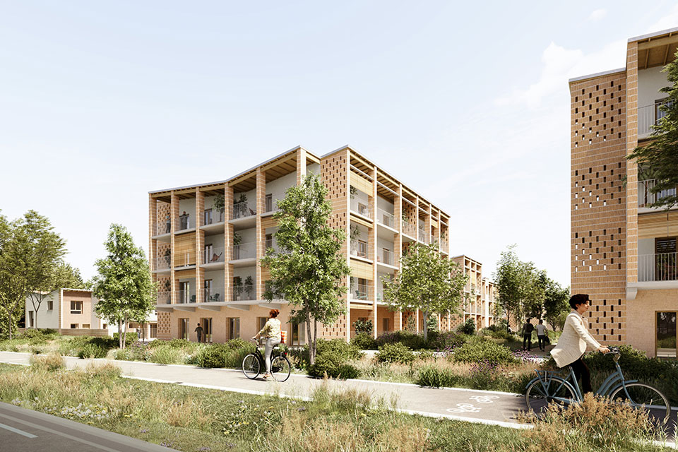 ZAC Laubis à Seilh - Projet d'aménagement près de Toulouse (31) - Vue route - Lamotte