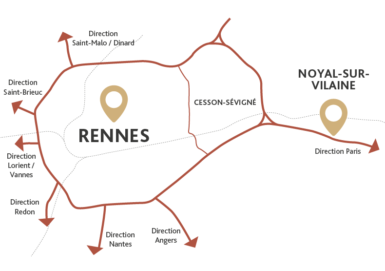 Programme immobilier neuf - Tempo à Noyal-sur-Vilaine (35) - Plan de situation - Lamotte