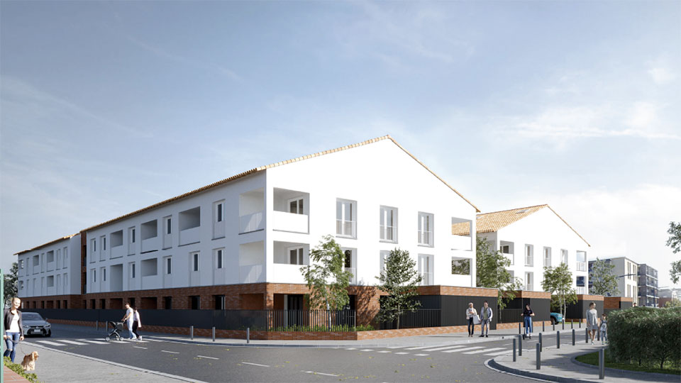 Programme immobilier neuf Chemin de Lanusse à Toulouse (31) - Vue d'angle - Lamotte