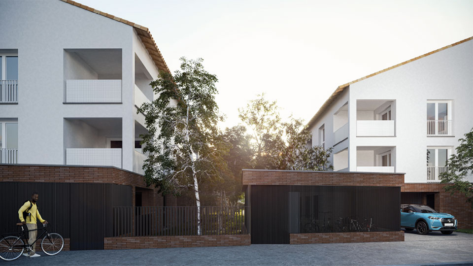 Programme immobilier neuf Chemin de Lanusse à Toulouse (31) - Vue rue - Lamotte