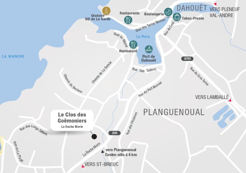 Terrain à construire - Le Clos des Goëmoniers à Planguenoual (22) - Plan de situation - Lamotte Aménageur Lotisseur