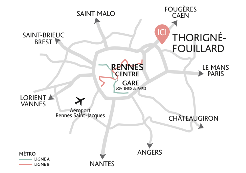Programme immobilier neuf - Cepia à Thorigné-Fouillard (35) - Plan de situation - Lamotte
