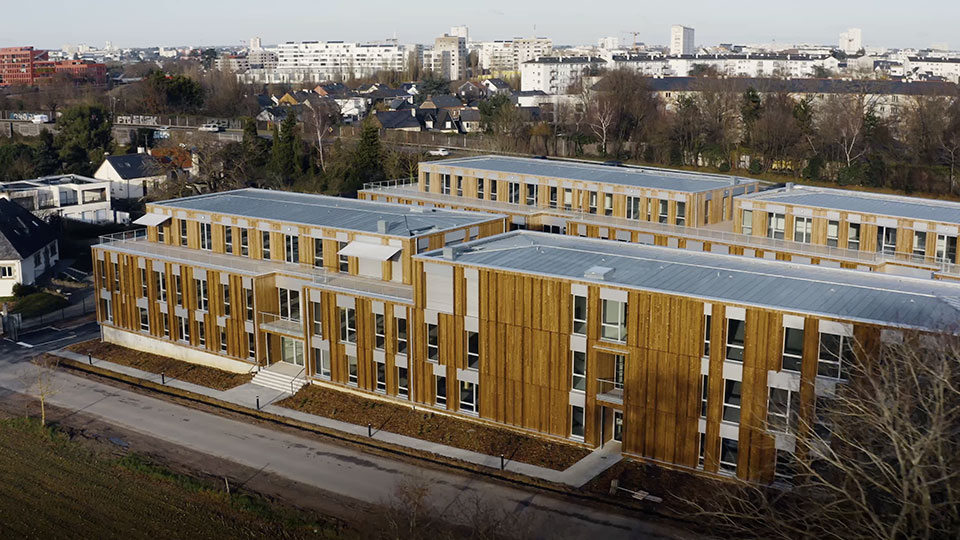 Programme immobilier tertiaire Bois Harel à Rennes Saint-Jacques-de-la-Lande (35) - Façade du bâtiment - Lamotte