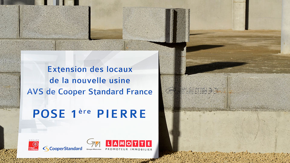 Première pierre de l'usine Cooper Standard France à Rennes - Extension - Lamotte
