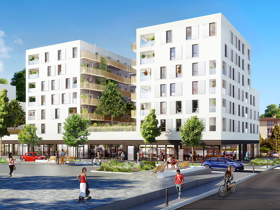 Programme immobilier neuf Senséa à Rennes (Ille-et-Vilaine) - Perspective - Lamotte