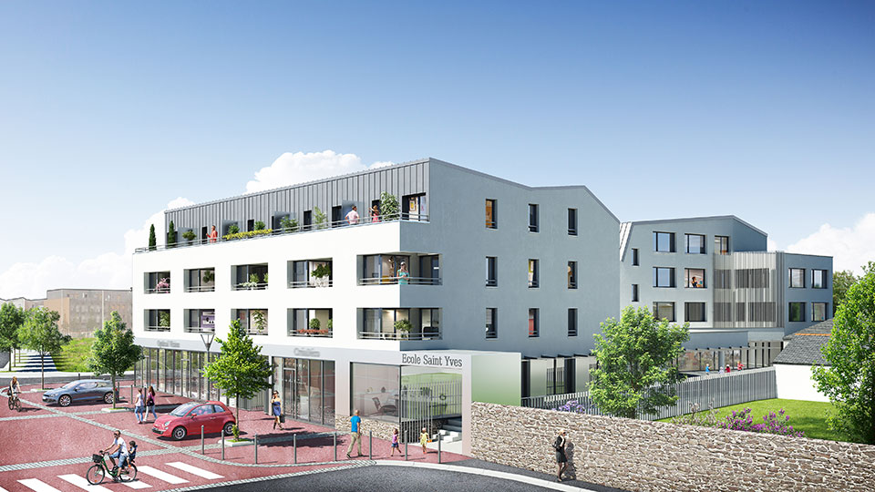 École dans le quartier Saint-Joseph-de-Porterie à Nantes (Loire-Atlantique) - Lamotte