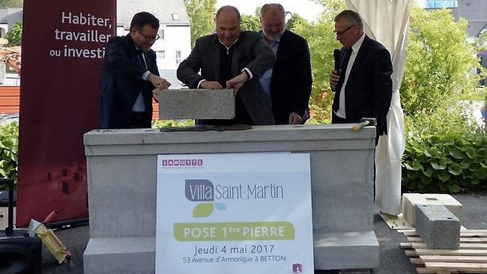 Programme immobilier neuf Villa Saint-Martin à Betton (35) - Pose de la première pierre - Lamotte