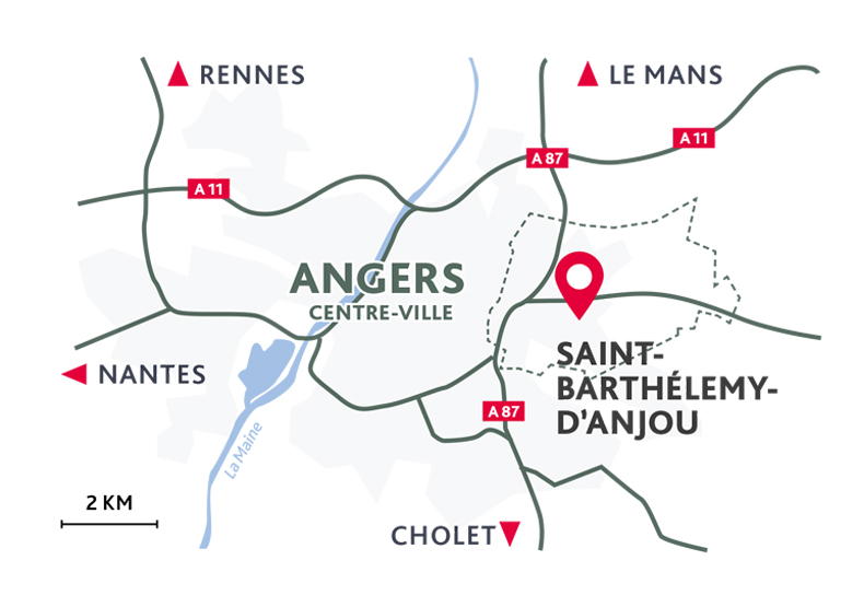 Programme immobilier neuf - Verdania à Saint-Barthélemy-d'Anjou (49) - Plan de situation - Lamotte