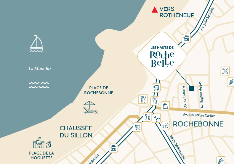 Programme immobilier neuf - Les Hauts de Rochebelle à Saint-Malo (35) - Plan de situation - Lamotte