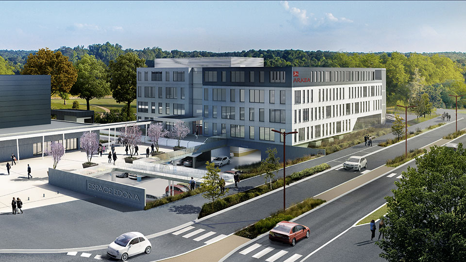 Construction du siège du Crédit Mutuel Arkéa à Saint-Grégoire (35) - Lamotte