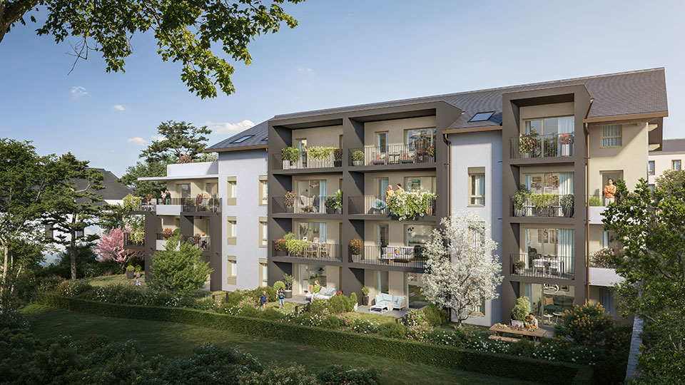 Lancement du programme immobilier neuf Coeur La Vela à Cranves-Sales (74) - Façade - Lamotte