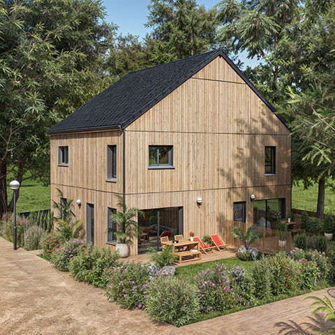 Programme immobilier neuf - L'Orée du Bois à Malville (Loire-Atlantique) - Vue d'angle - Lamotte