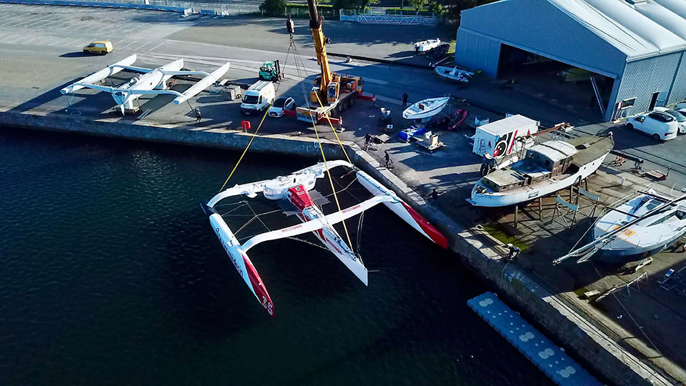 Remise à l'eau du bateau (2025) - Vue drone - Le Rire Médecin - Lamotte