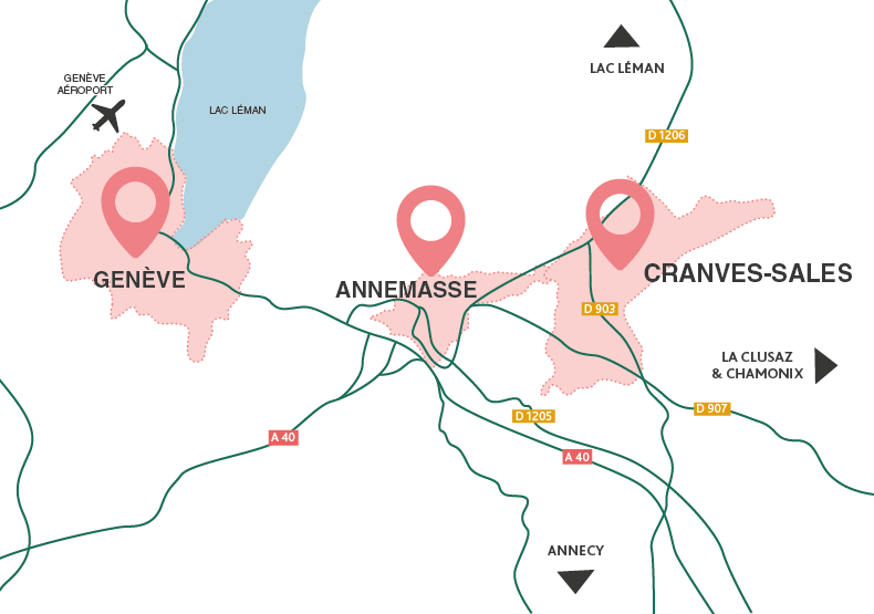 Programme immobilier neuf - Coeur La Vela à Cranves-Sales (74) - Plan de situation - Lamotte