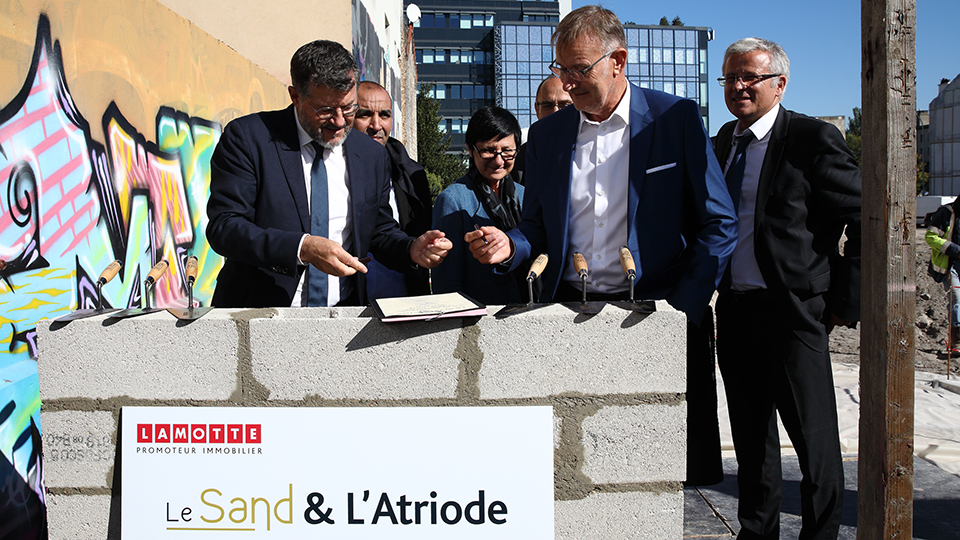 Programmes immobiliers neufs L'Atriode et du Sand à Gentilly (94) - Pose de la première pierre - Lamotte