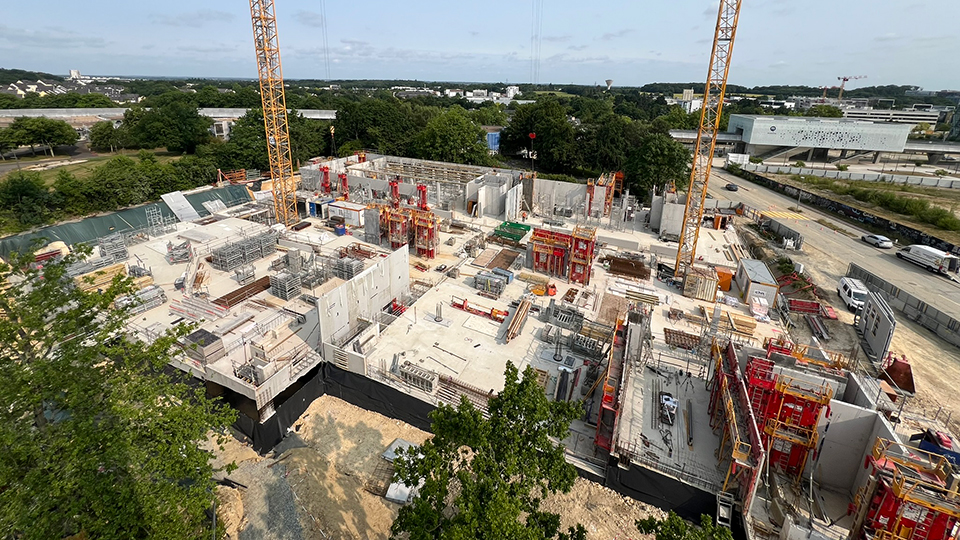Construction du programme immobilier mixte La Ruche à Rennes (35) - Travaux de chantier / Fondations - Juin 2025 - Lamotte