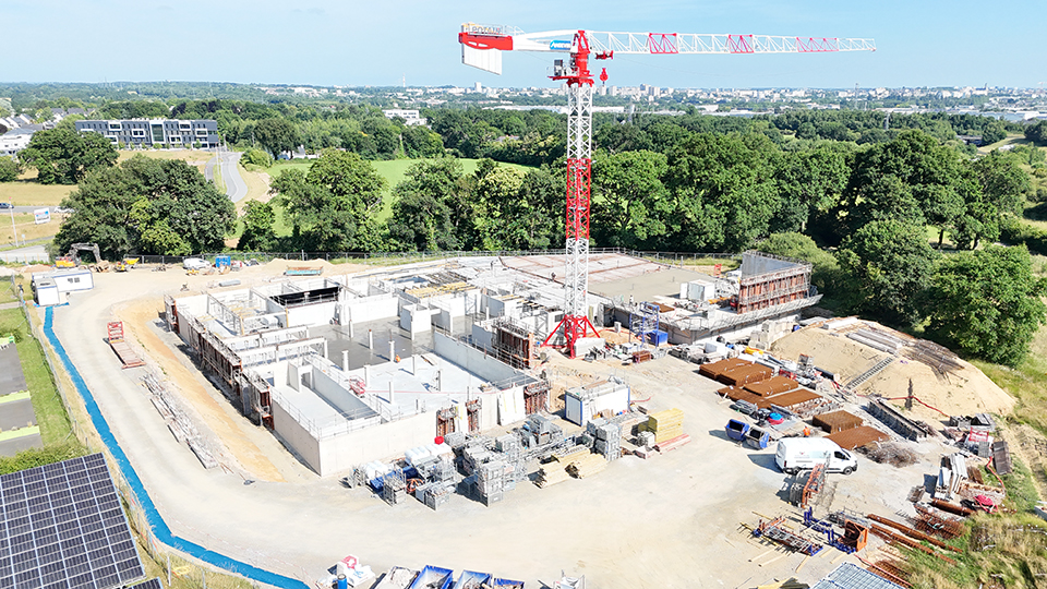 Construction du centre de recherche pour Bioprojet Biotech à Saint-Grégoire (35) - Travaux de chantier - Juin 2025 - Lamotte