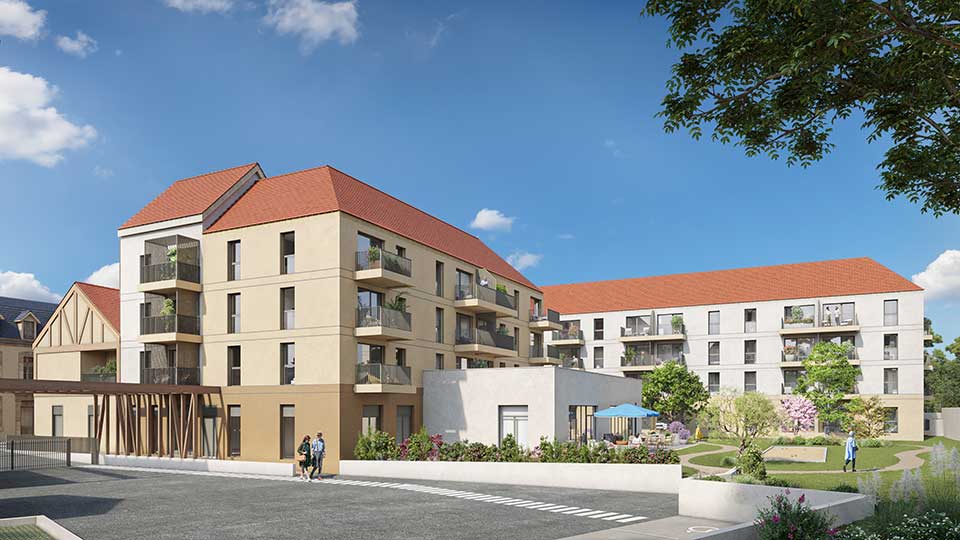 Résidence services seniors Espace et Vie - Les Jardins de la Boétie à Sarlat-la-Canéda (24) - Vue jardin - Lamotte