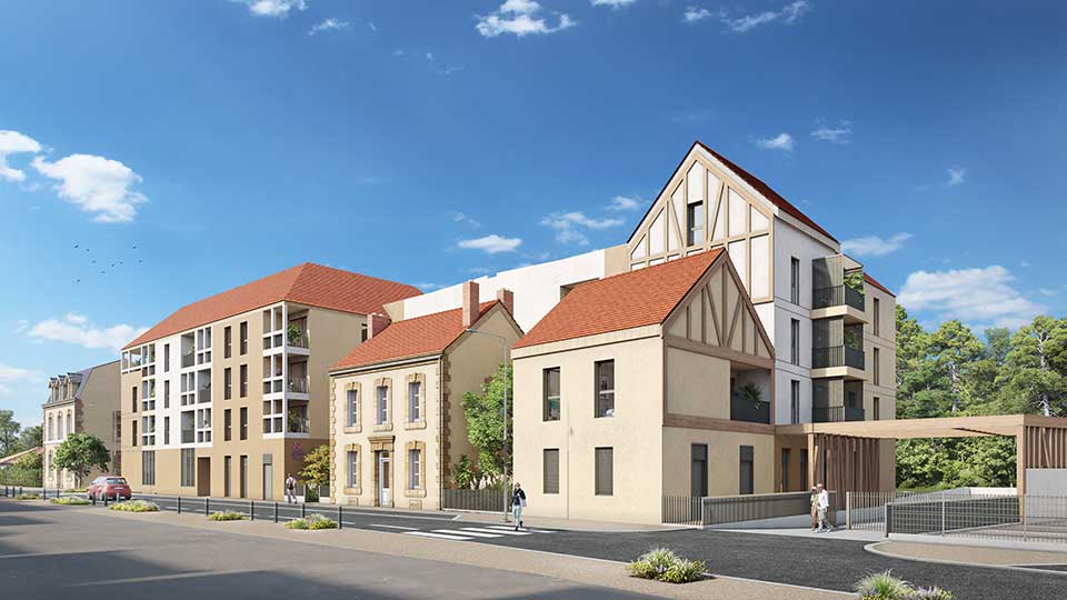 Résidence services seniors Espace et Vie - Les Jardins de la Boétie à Sarlat-la-Canéda (24) - Vue rue - Lamotte