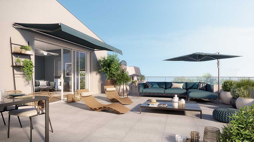 Programme immobilier neuf - Nouveau Monde à Brest (29) - Terrasse - Lamotte