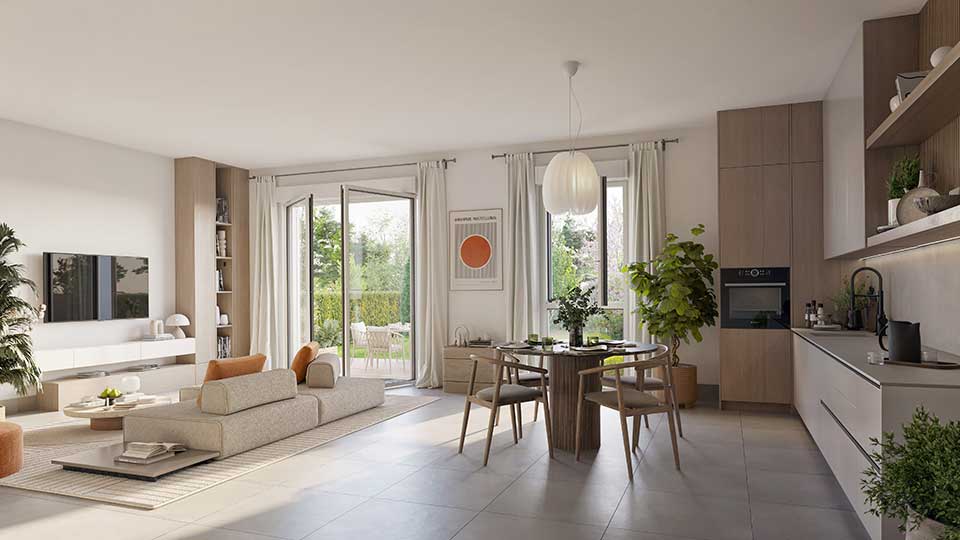 Programme immobilier neuf - L'Écrin des Ormes à Ploemeur (56) - Appartement témoin décoré - Lamotte