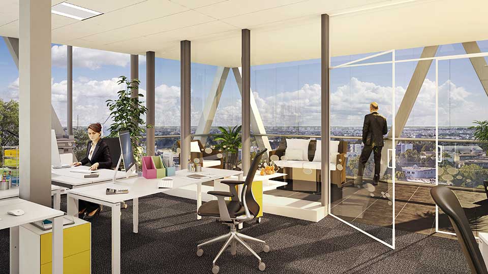 Programme immobilier tertiaire - Le Berkeley à Rennes (35) - Bureaux - Lamotte