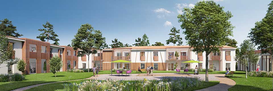 Programme immobilier neuf - Le Domaine de Villepreux à Saint-Aubin-de-Médoc (33) - Façade - Lamotte