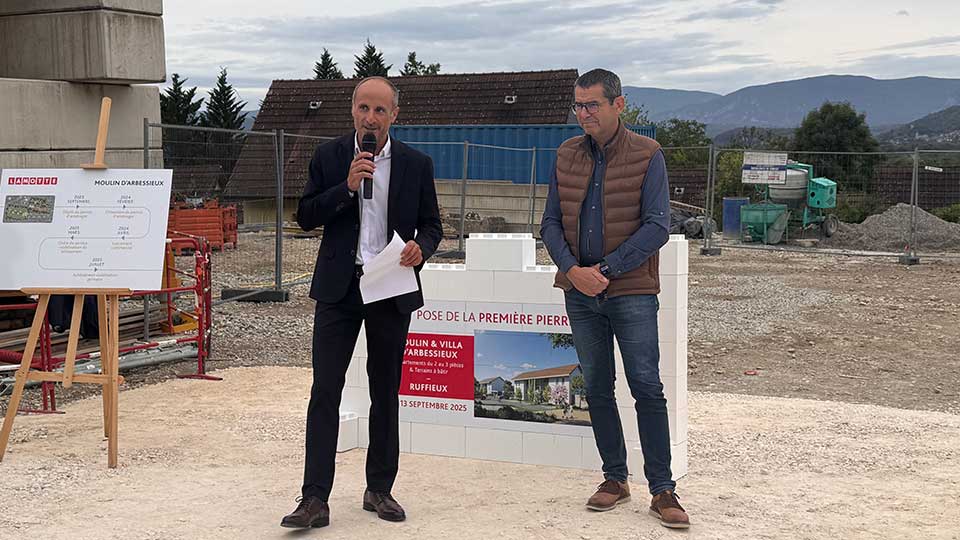 Programme immobilier mixte Moulin d'Arbessieux à Ruffieux (73) - Discours lors de la pose de première pierre - Lamotte