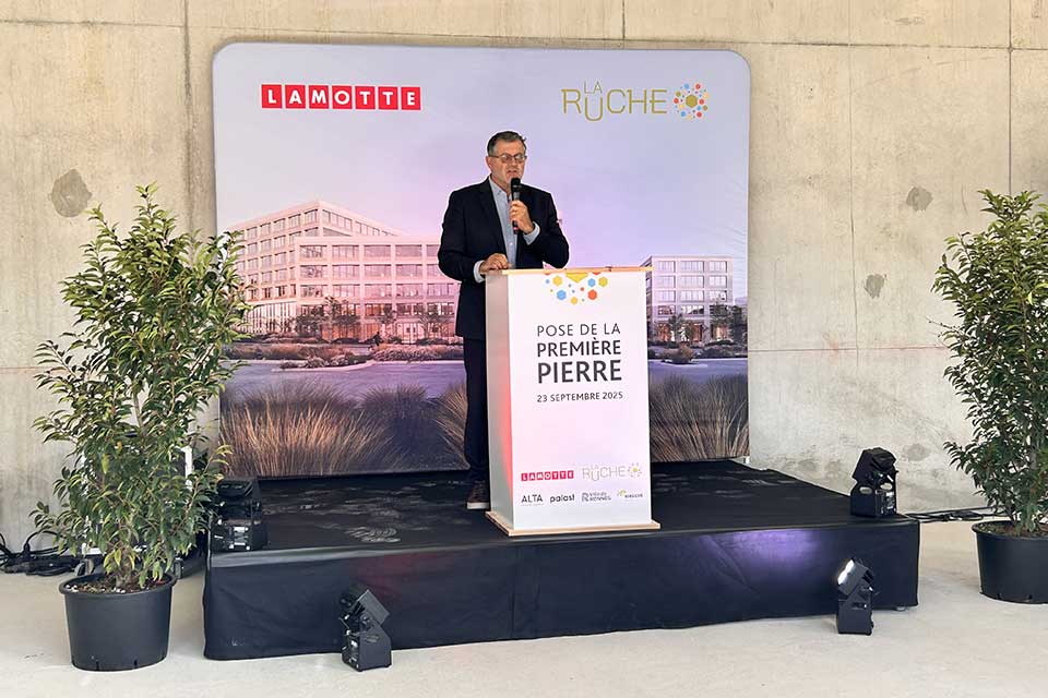 Programme immobilier tertiaire La Ruche à Rennes - Discours lors de la pose de première pierre - Lamotte