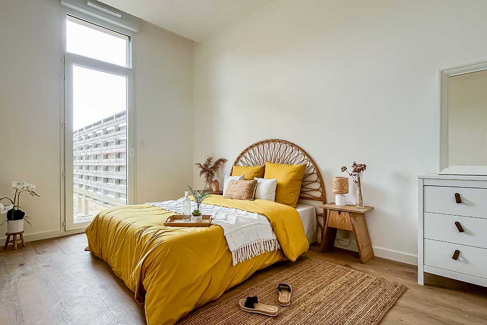 Programme immobilier neuf Les Clairières Boisées à Chantepie (35) - Suite parentale dans l'appartement témoin - Lamotte