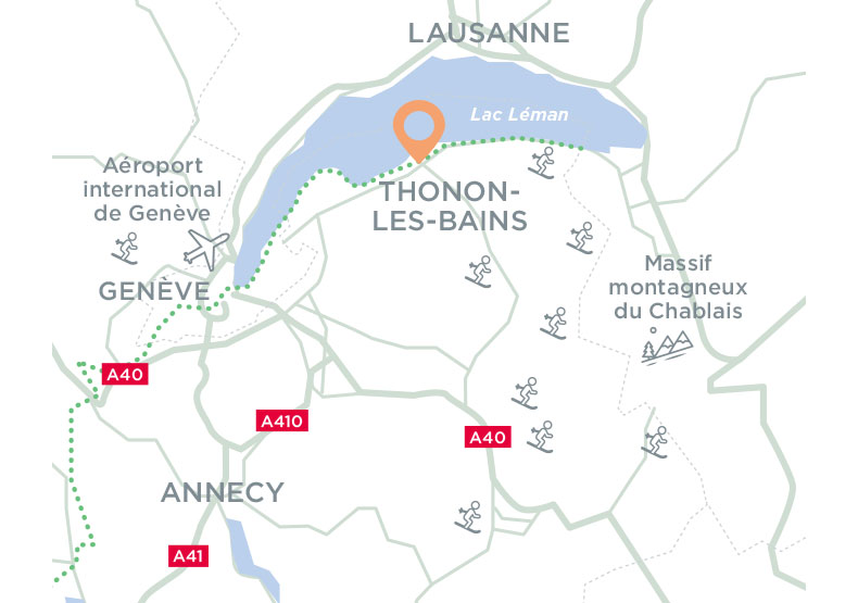 Programme immobilier neuf - Le Parc des Cèdres à Thonon-les-Bains (74) - Plan de situation - Lamotte