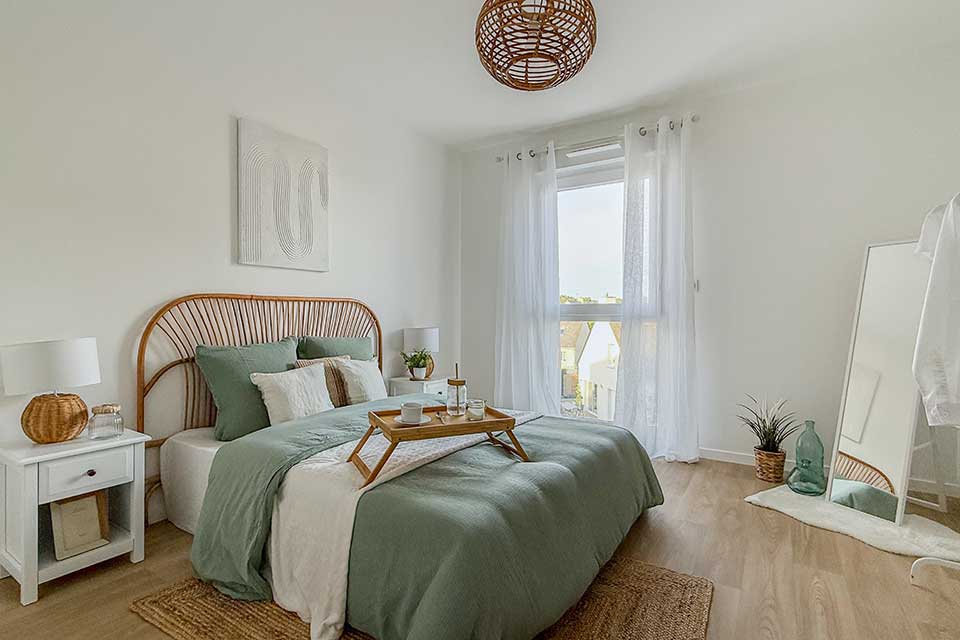 Programme immobilier neuf Terra Serena à Pont-Péan (35) - Suite parentale dans l'appartement témoin - Lamotte