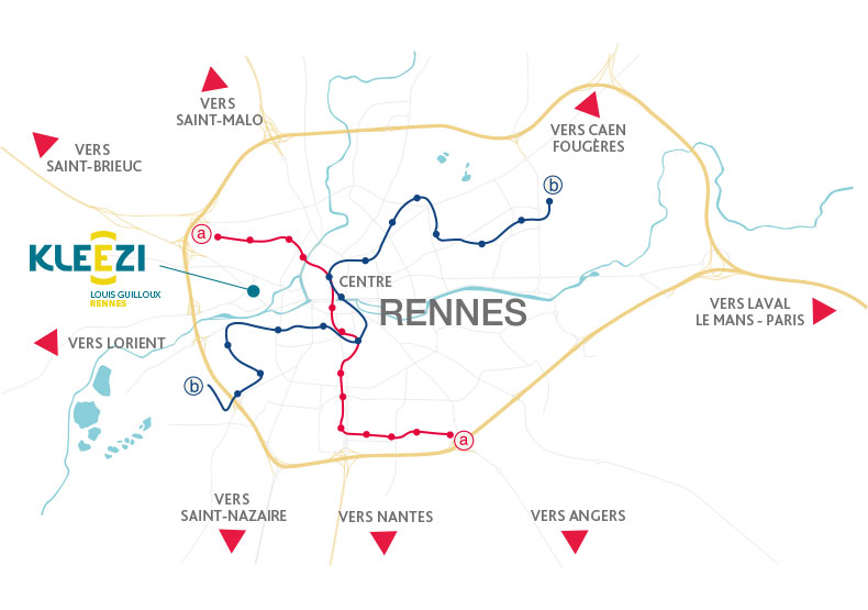 Résidence étudiante - Kleezi | Louis Guilloux à Rennes (35) - Plan de situation - Lamotte
