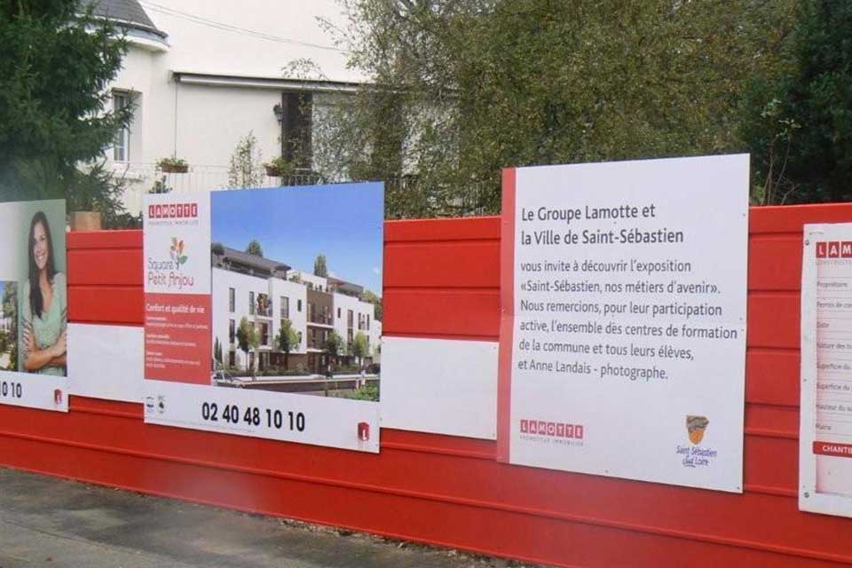 Programme immobilier neuf - Square Petit Anjou à Saint-Sébastien-sur-Loire (44) - Exposition sur palissade - Lamotte