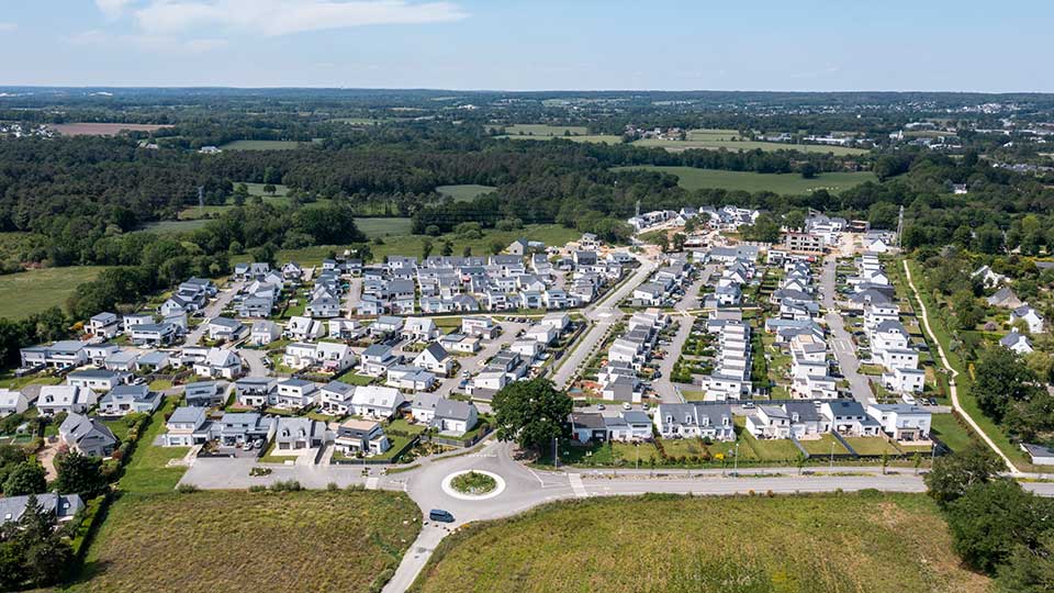 Lotissement Vannes Village à Vannes (56) - Vue aérienne - Lamotte Aménageur Lotisseur