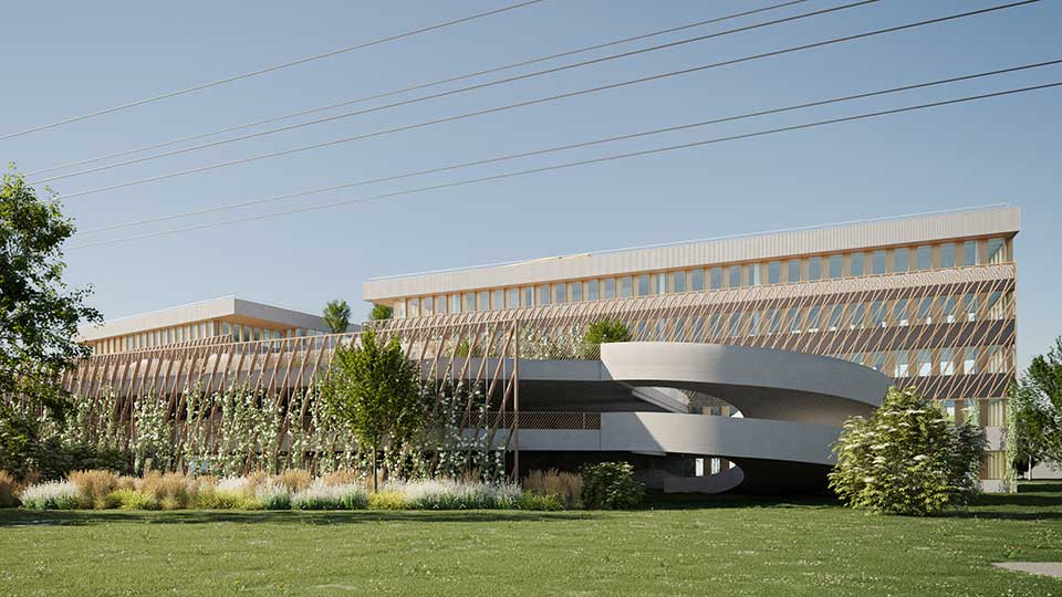 Référence - Programme immobilier tertiaire JFK à Mérignac (33) - Bureaux avec parking silo - Groupe Lamotte