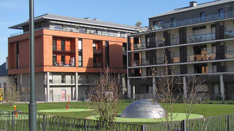 Programme immobilier neuf - Anatole France à Rennes (35) - Jardin intérieur - Lamotte
