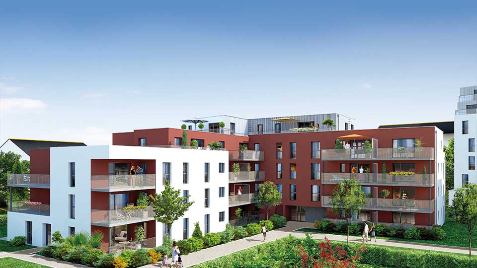 Programme immobilier neuf - Patio Bellini à Rennes (35) - Perspective - Lamotte