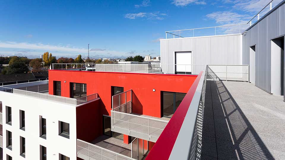 Programme immobilier neuf - Patio Bellini à Rennes (35) - Vue terrasse - Lamotte