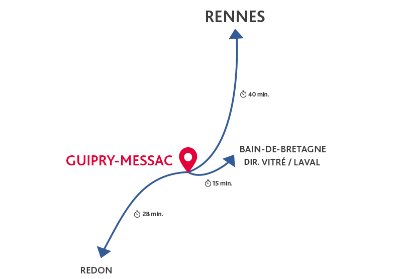 Programme immobilier neuf - Linéa à Guipry-Messac (35) - Plan de situation - Lamotte