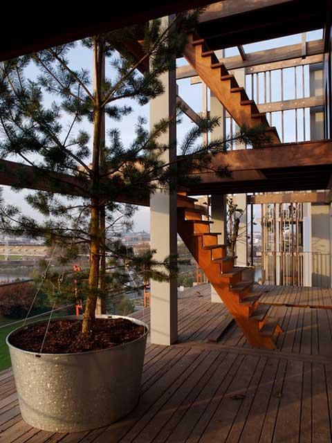 Programme immobilier neuf - Arboréa à Nantes (44) - Escalier extérieur - Lamotte