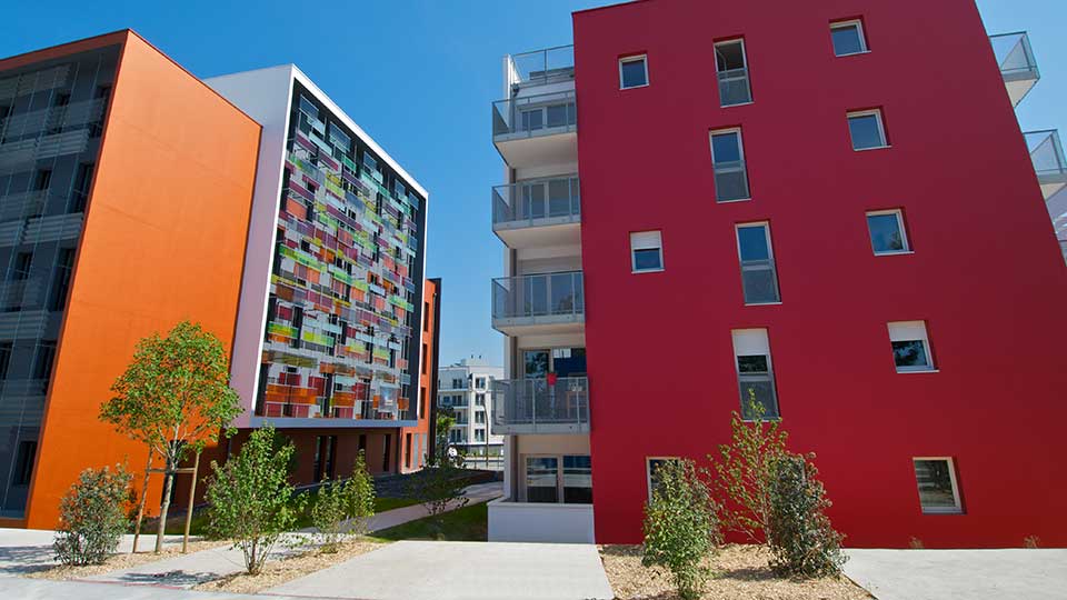 Programme immobilier neuf - Bellagio à Nantes (44) - Bâtiments dont le rouge - Lamotte