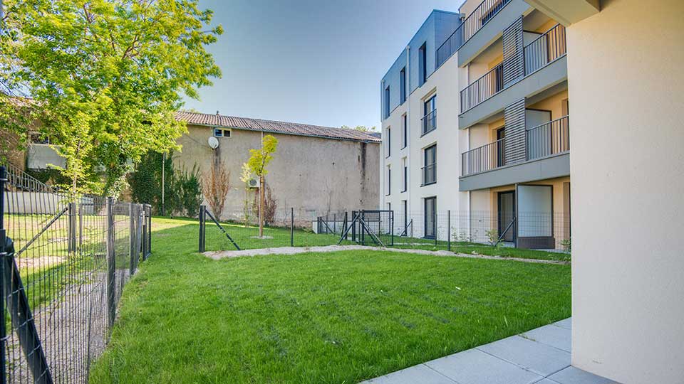 Programme immobilier neuf - Coeur Village à Saint-Herblain (44) - Jardin privatif - Lamotte