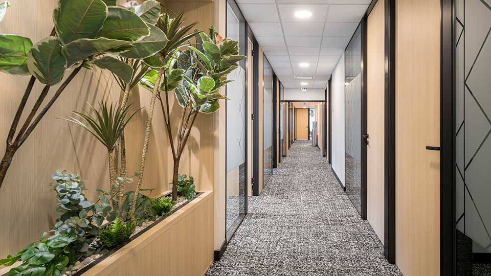 Programme immobilier tertiaire - Green Square à Bruges (33) - Couloir - Lamotte