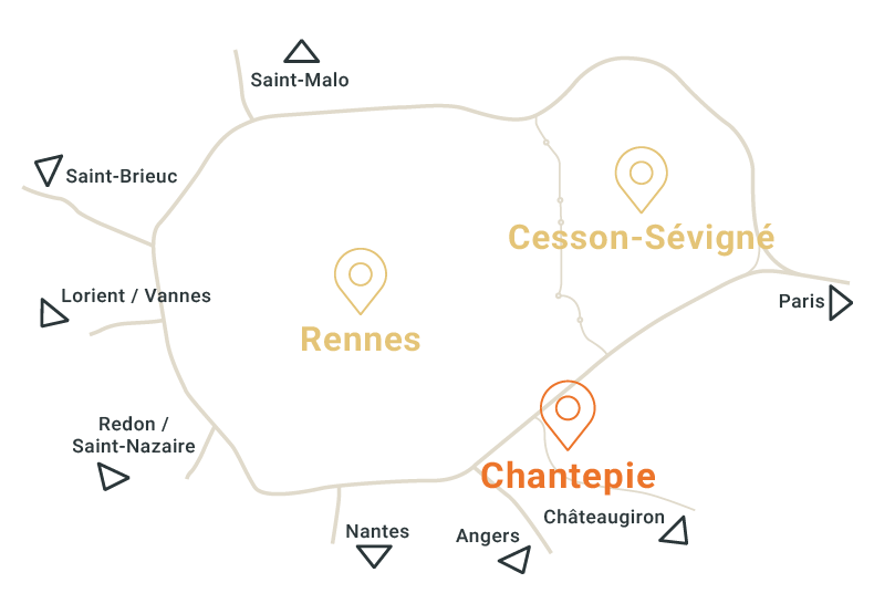 Programme immobilier neuf - Chemin des Alouettes à Chantepie (35) - Plan de situation - Lamotte