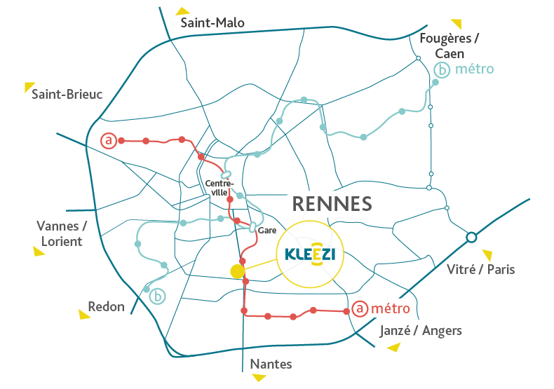 Résidence services étudiants - Kleezi | Alma à Rennes (35) - Plan de situation - Lamotte